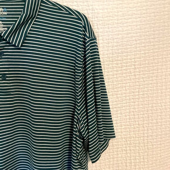 Croft & Barrow Men's 3-Button Polo Striped Golf Shirt Size XXL Green White - Picture 3 of 8